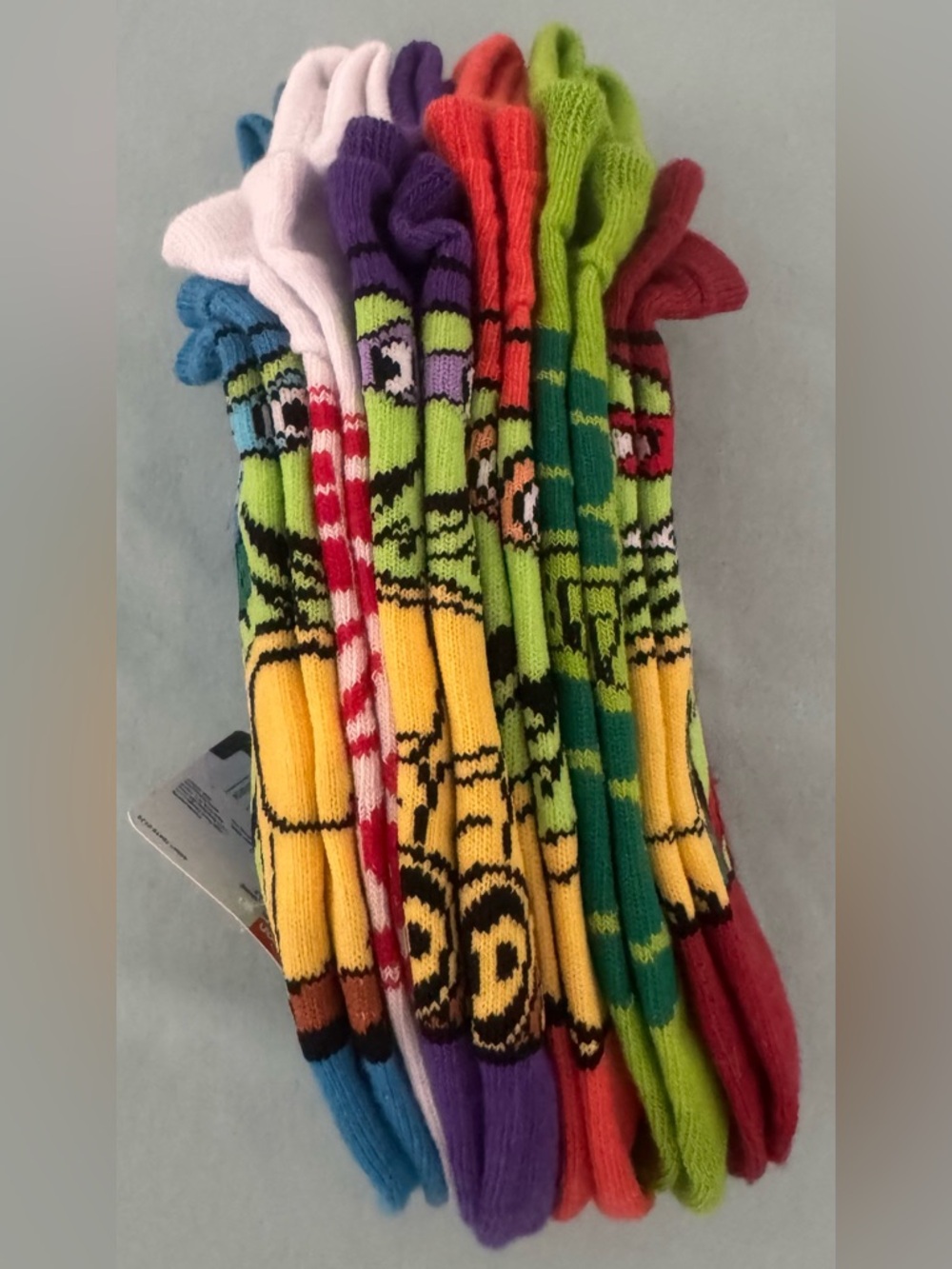 Boys Nickelodeon Teenage Mutant Ninja Turtles 6pk No-Show Socks- Multicolor Pack - Picture 2 of 5